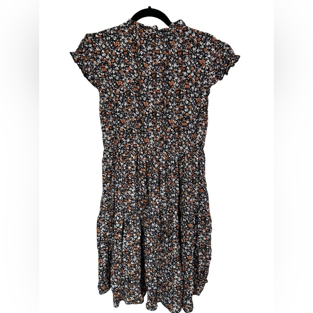 KIRUNDO Women's Capped Ruffle Sleeve Crew Neck Floral Flowy Dress Sz Small NWT - Picture 7 of 10